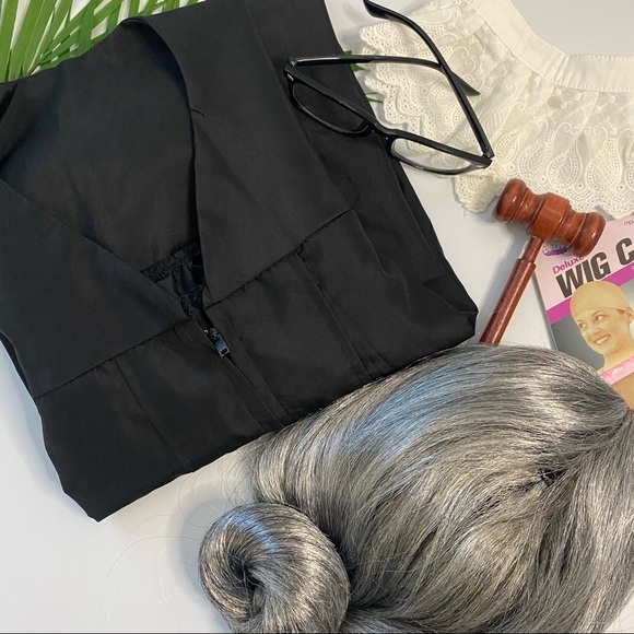 Other - Judge Costume Set Wig Gavel Robe Glasses Court RBG Ruth Bader Ginsberg